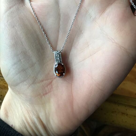 Natural Citrine Sterling Silver Necklace - Picture 7 of 7